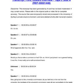 Ford, Edward Interview - Tape 2 Side A - Transcript