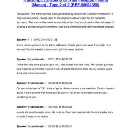 La Guerra di Troia - Maggio - Viano (Massa) - Tape 2 of 2 - Transcript