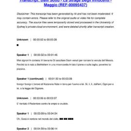 Dalli Sotto - La Strage Degli Innocenti - Maggio - Transcript