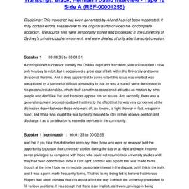 Black, Hermann David Interview - Tape 18 Side A - Transcript