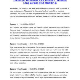 A Personal View Lecture 7: Mosaics, Long Version - Transcript