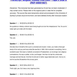 Milgate, Wesley Interview - Tape 2 Side B - Transcript
