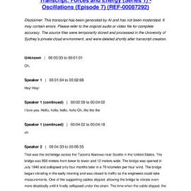 Forces and Energy (Series 1) - Oscillations (Episode 7) - Transcript
