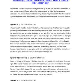 Sutton Joint Interview - Tape 2 Side A - Transcript