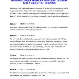 Briggs, Barbara and Margaret Interview - Tape 1 Side B - Transcript