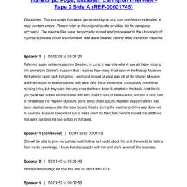 Pope, Elizabeth Carington Interview - Tape 2 Side A - Transcript