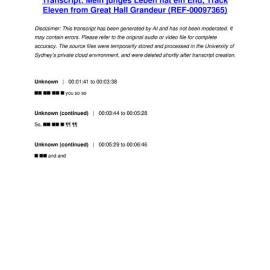 Mein junges Leben hat ein End, Track Eleven from Great Hall Grandeur - Transcript