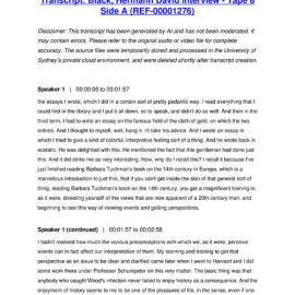 Black, Hermann David Interview - Tape 8 Side A - Transcript