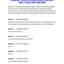 Hardwick, Charles Aubrey Interview - Tape 1 Side B - Transcript