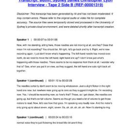 Butlin, Sydney James Christopher Lyon Interview - Tape 2 Side B - Transcript