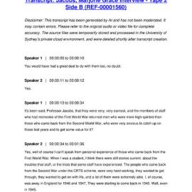 Jacobs, Marjorie Grace Interview - Tape 2 Side B - Transcript