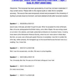 Ward, John Manning Interview - Tape 1 Side B - Transcript