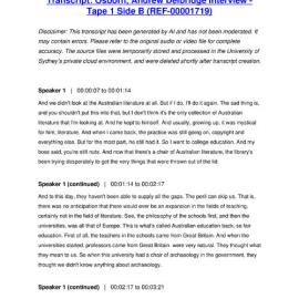 Osborn, Andrew Delbridge Interview - Tape 1 Side B - Transcript