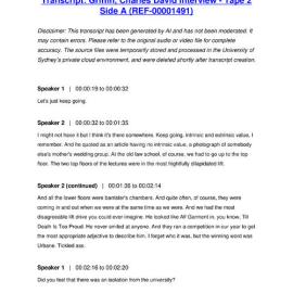 Griffin, Charles David Interview - Tape 2 Side A - Transcript