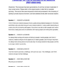 So You've Decided to do Medicine - Transcript