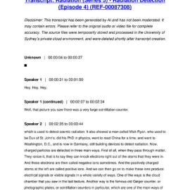Radiation (Series 5) - Radiation Detection (Episode 4) - Transcript