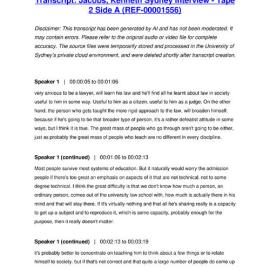 Jacobs, Kenneth Sydney Interview - Tape 2 Side A - Transcript