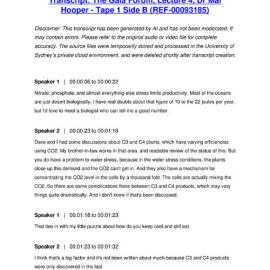 The Gaia Forum, Lecture 4, Dr Mal Hooper - Tape 1 Side B - Transcript