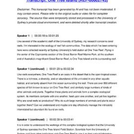 One Tree Island - Transcript