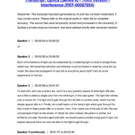 Optics (Series 4) - Third Version - Interference - Transcript