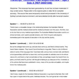 Tomlinson, Paul Angus Interview - Tape 2 Side A - Transcript