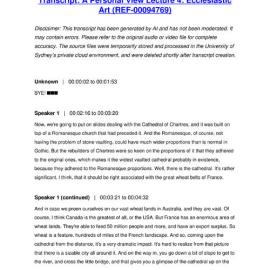 A Personal View Lecture 4: Ecclesiastic Art - Transcript