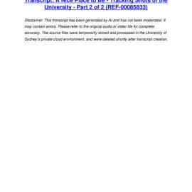 A Nice Place to Be - Tracking Shots of the University - Part 2 of 2 - Transcript