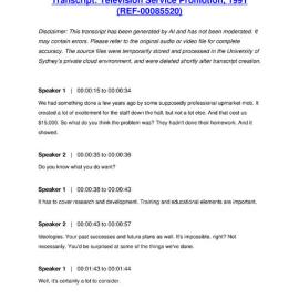 Television Service Promotion, 1991 - Transcript