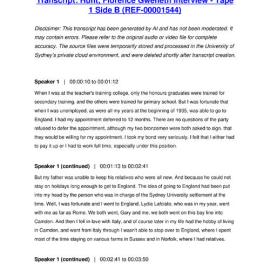 Hunt, Florence Gweneth Interview - Tape 1 Side B - Transcript