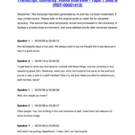 Dulhunty, Roma Interview - Tape 1 Side B - Transcript