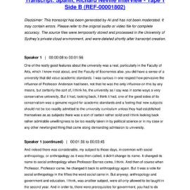 Spann, Richard Neville Interview - Tape 1 Side B - Transcript