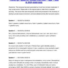 Spearritt, Donald Interview - Tape 1 Side B - Transcript