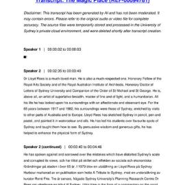 The Magic Place - Transcript