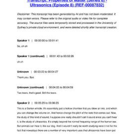 Properties of Matter (Series 6) - Ultrasonics (Episode 8) - Transcript