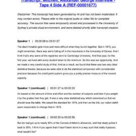 Mitchell, Alexander George Interview - Tape 4 Side A - Transcript