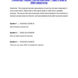 Hayter, Lorna Interview - Tape 2 Side B - Transcript