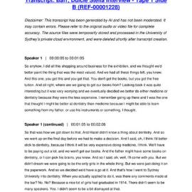 Barr, Dulcie Stella Interview - Tape 1 Side B - Transcript