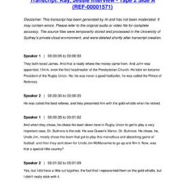 Kay, Jessie Interview - Tape 2 Side A - Transcript