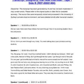 Dougherty, Ivan Noel Interview - Tape 1 Side B - Transcript