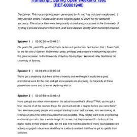 Spring Open Weekend 1992 - Transcript