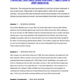 Still, Jack Leslie Interview - Tape 2 Side A - Transcript