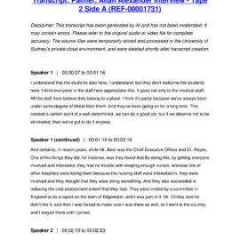 Palmer, Allan Alexander Interview - Tape 2 Side A - Transcript