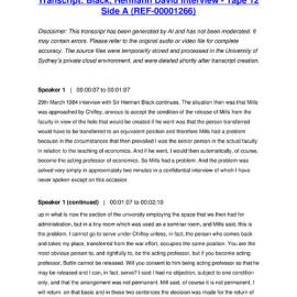 Black, Hermann David Interview - Tape 12 Side A - Transcript