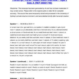 Porter, Hubert Keith Interview - Tape 2 Side A - Transcript