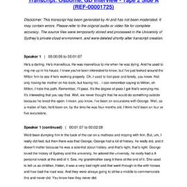 Osborne, GD Interview - Tape 2 Side A - Transcript