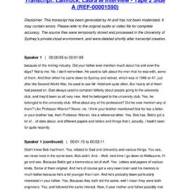 Lamrock, Laura M Interview - Tape 2 Side A - Transcript