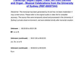 Gigue Fugue, Track Ten from Carillon and Organ - Musical Celebrations from the University of Sydney - Transcript