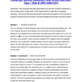 Bennie, Alexander Peter Bruce Interview - Tape 1 Side B - Transcript