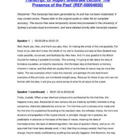 Dr Rupert Sheldrake Lecture 'The Presence of the Past' - Transcript