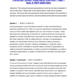 Jones, Valda Meryl Interview - Tape 1 Side A - Transcript